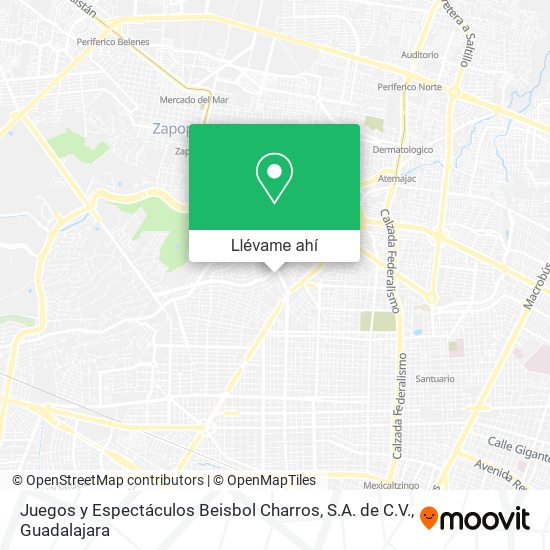 Mapa de Juegos y Espectáculos Beisbol Charros, S.A. de C.V.