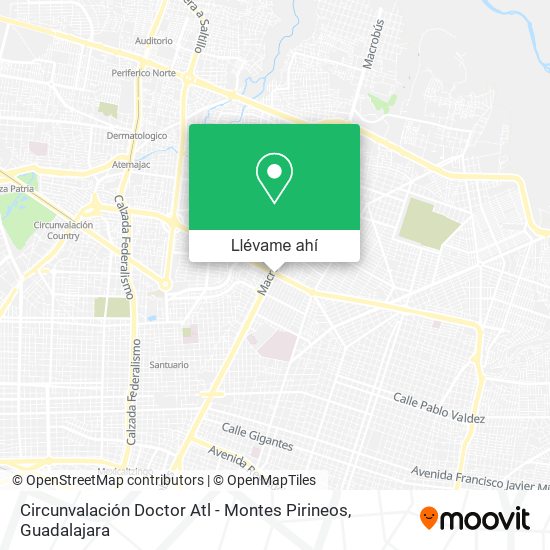Mapa de Circunvalación Doctor Atl - Montes Pirineos