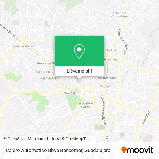 Mapa de Cajero Automático Bbva Bancomer