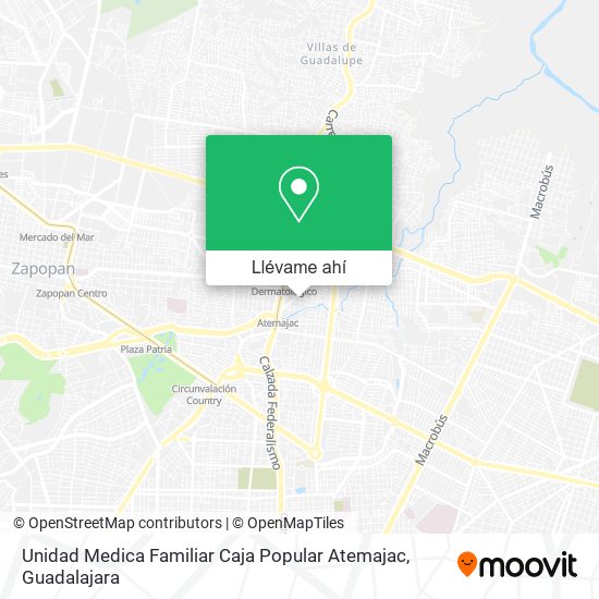 Mapa de Unidad Medica Familiar Caja Popular Atemajac