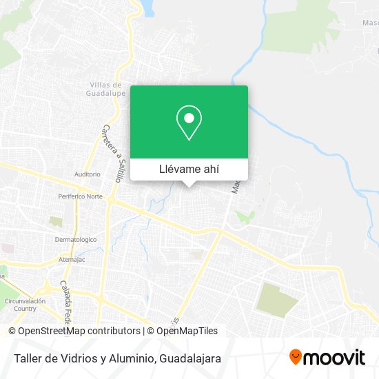 Mapa de Taller de Vidrios y Aluminio