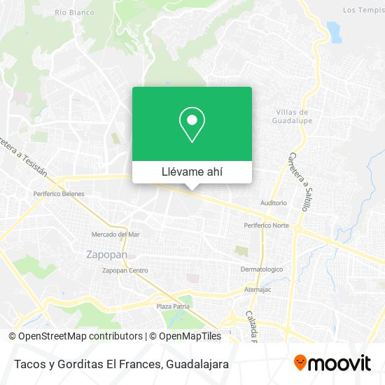 Mapa de Tacos y Gorditas El Frances