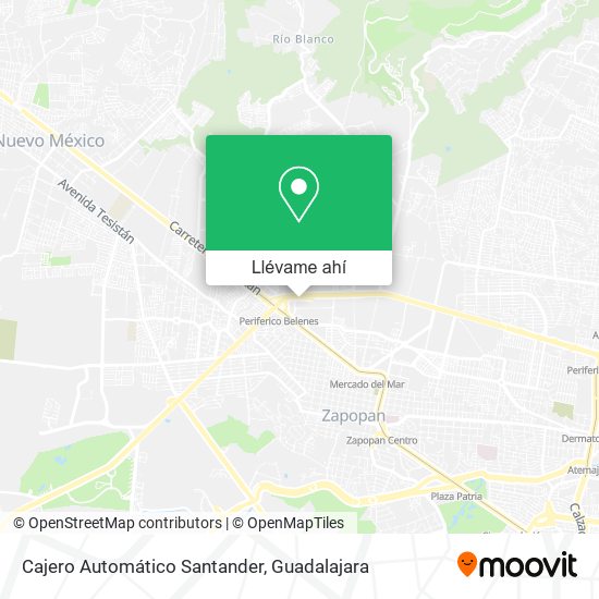 Mapa de Cajero Automático Santander