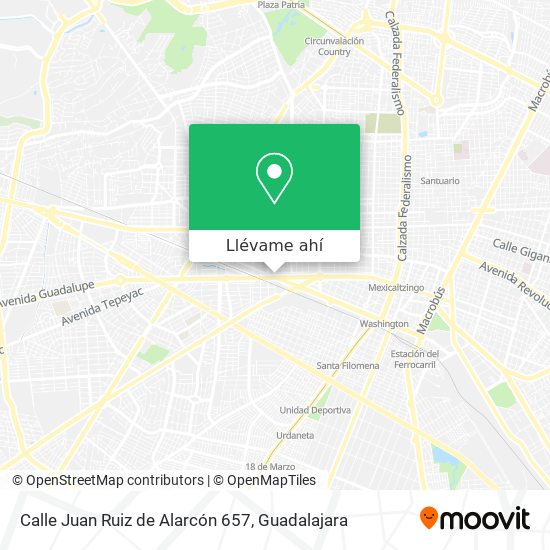 Mapa de Calle Juan Ruiz de Alarcón 657