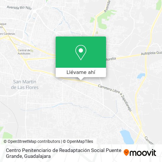 Mapa de Centro Penitenciario de Readaptación Social Puente Grande