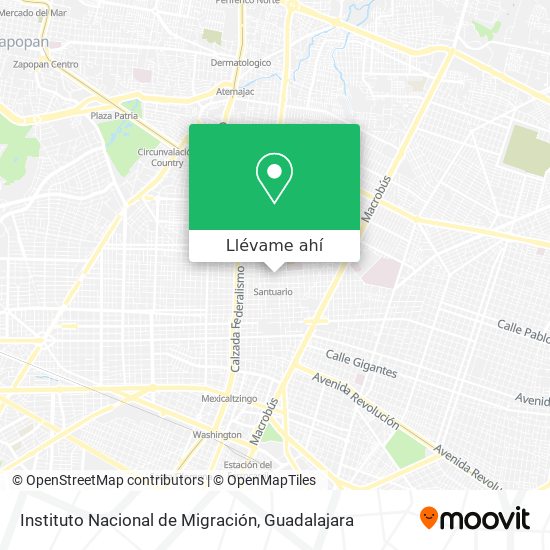 Mapa de Instituto Nacional de Migración