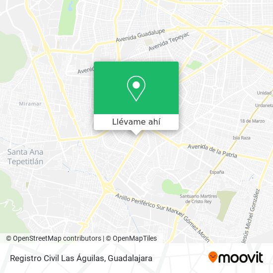 Cómo llegar a Registro Civil Las Águilas en Guadalajara en Autobús o Tren?