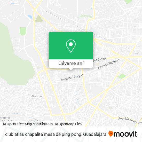 Mapa de club atlas chapalita mesa de ping pong