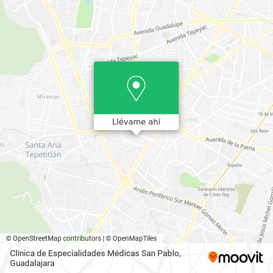 Mapa de Clínica de Especialidades Médicas San Pablo