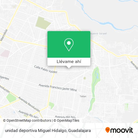 Mapa de unidad deportiva Miguel Hidalgo