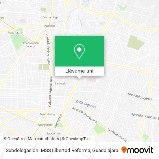 Mapa de Subdelegación IMSS Libertad Reforma
