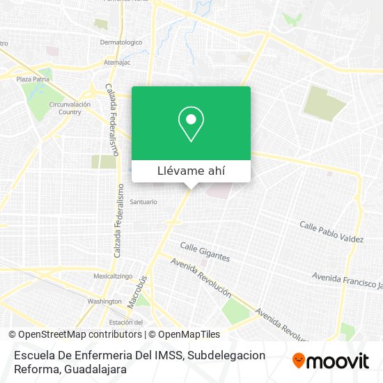 Mapa de Escuela De Enfermeria Del IMSS, Subdelegacion Reforma