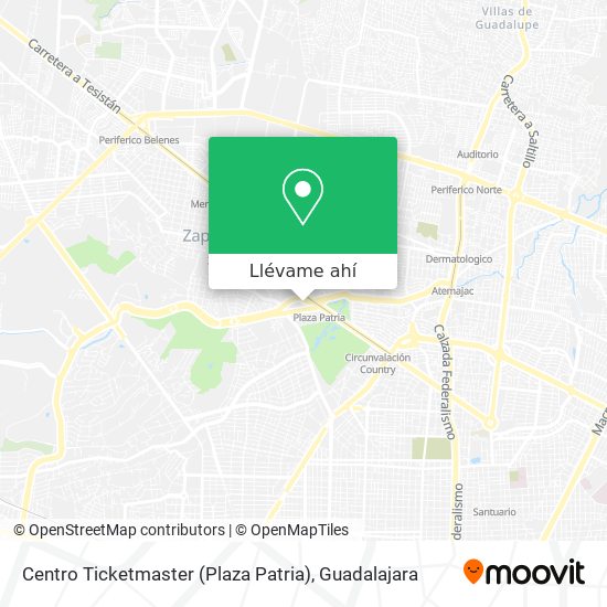 Mapa de Centro Ticketmaster (Plaza Patria)