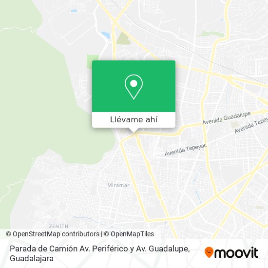 Mapa de Parada de Camión Av. Periférico y Av. Guadalupe