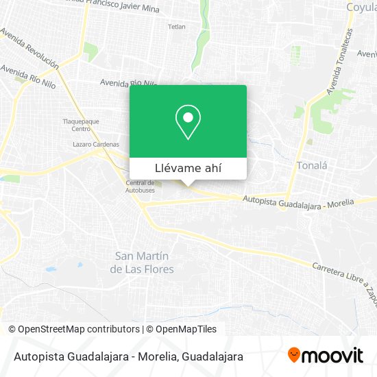 Mapa de Autopista Guadalajara - Morelia