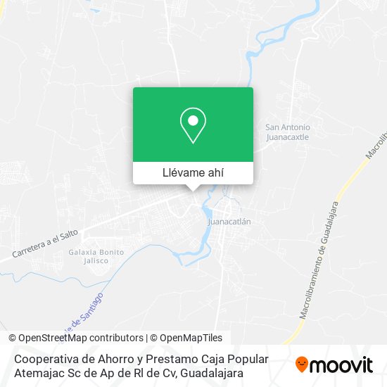 Mapa de Cooperativa de Ahorro y Prestamo Caja Popular Atemajac Sc de Ap de Rl de Cv