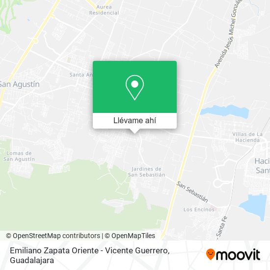 Mapa de Emiliano Zapata Oriente - Vicente Guerrero