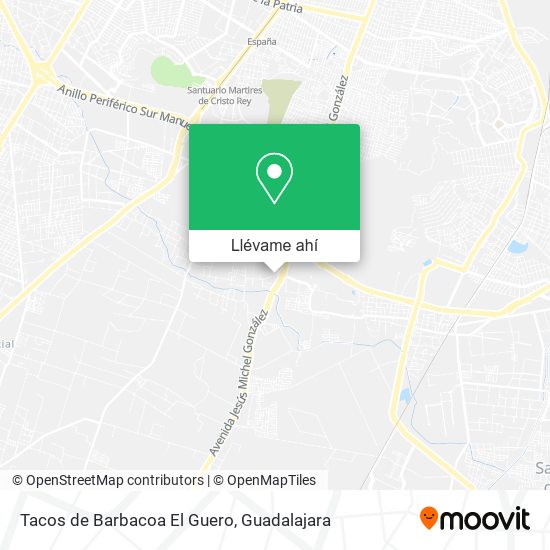 Mapa de Tacos de Barbacoa El Guero