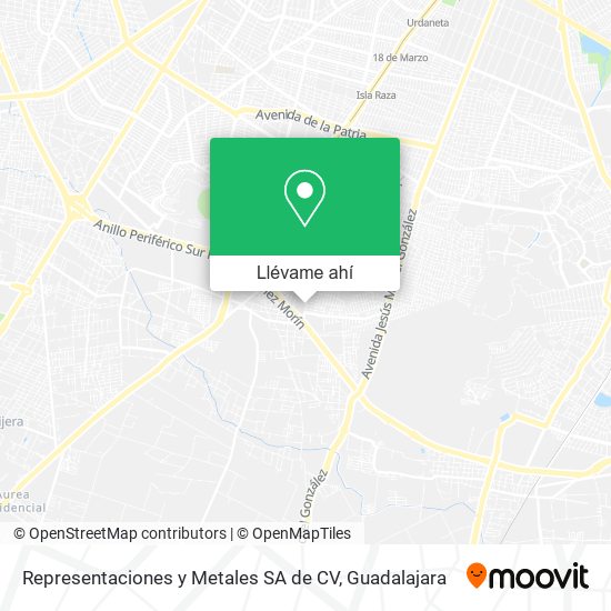 Mapa de Representaciones y Metales SA de CV