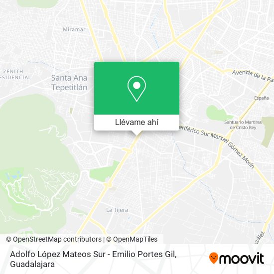 Mapa de Adolfo López Mateos Sur - Emilio Portes Gil