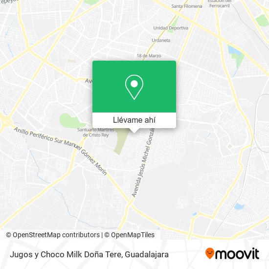 Mapa de Jugos y Choco Milk Doña Tere