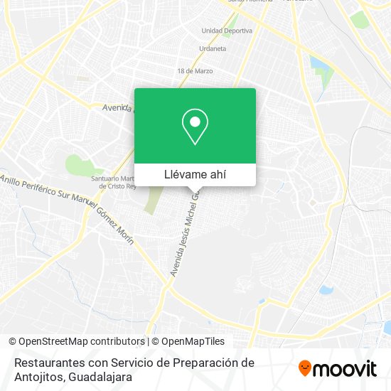 Mapa de Restaurantes con Servicio de Preparación de Antojitos