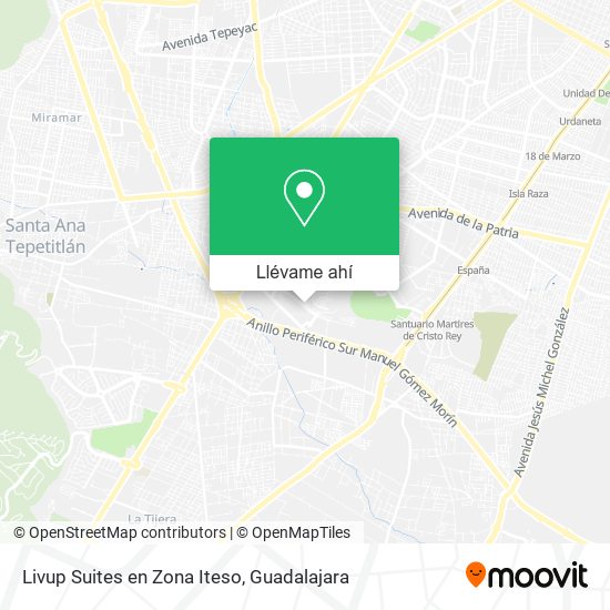 Mapa de Livup Suites en Zona Iteso