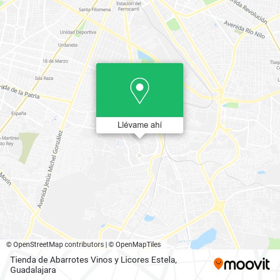 Mapa de Tienda de Abarrotes Vinos y Licores Estela