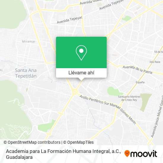 Mapa de Academia para La Formación Humana Integral, a.C.