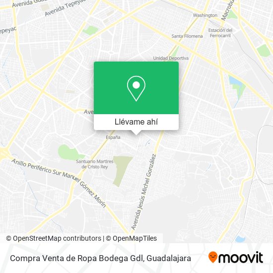 Mapa de Compra Venta de Ropa Bodega Gdl