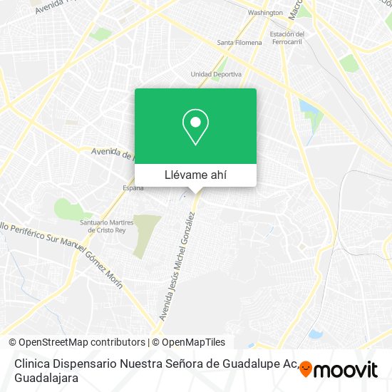 Mapa de Clinica Dispensario Nuestra Señora de Guadalupe Ac