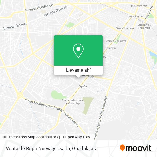 Mapa de Venta de Ropa Nueva y Usada