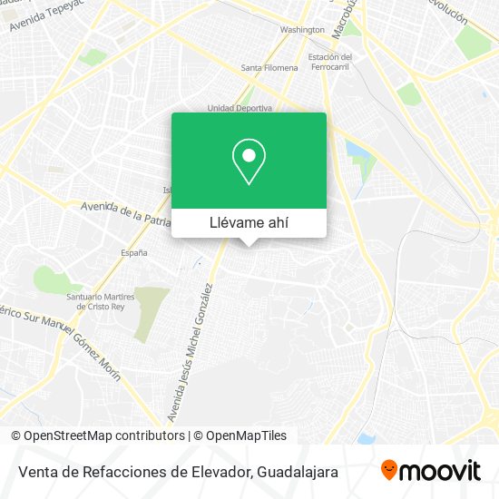 Mapa de Venta de Refacciones de Elevador