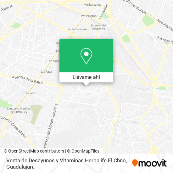 Mapa de Venta de Desayunos y Vitaminas Herbalife El Chno