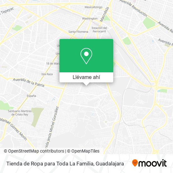 Mapa de Tienda de Ropa para Toda La Familia