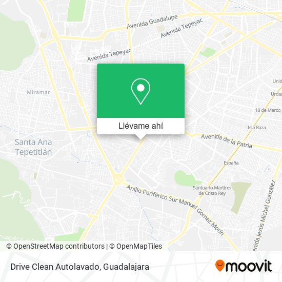 Mapa de Drive Clean Autolavado