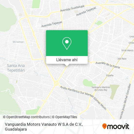 Mapa de Vanguardia Motors Vanauto W S.A de C.V.