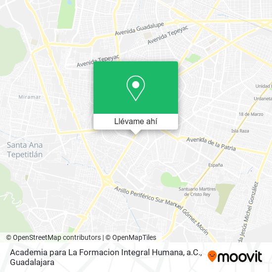 Mapa de Academia para La Formacion Integral Humana, a.C.