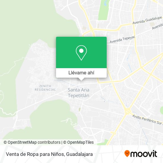 Mapa de Venta de Ropa para Niños