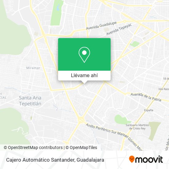 Mapa de Cajero Automático Santander