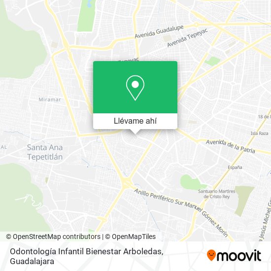 Mapa de Odontología Infantil Bienestar Arboledas