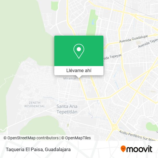 Mapa de Taqueria El Paisa