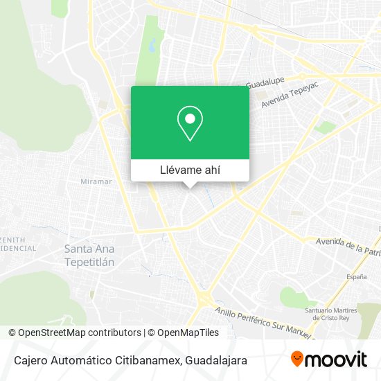 Mapa de Cajero Automático Citibanamex