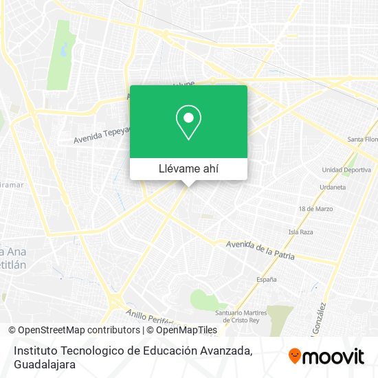 Mapa de Instituto Tecnologico de Educación Avanzada