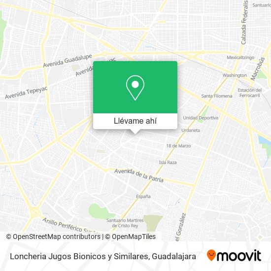 Mapa de Loncheria Jugos Bionicos y Similares