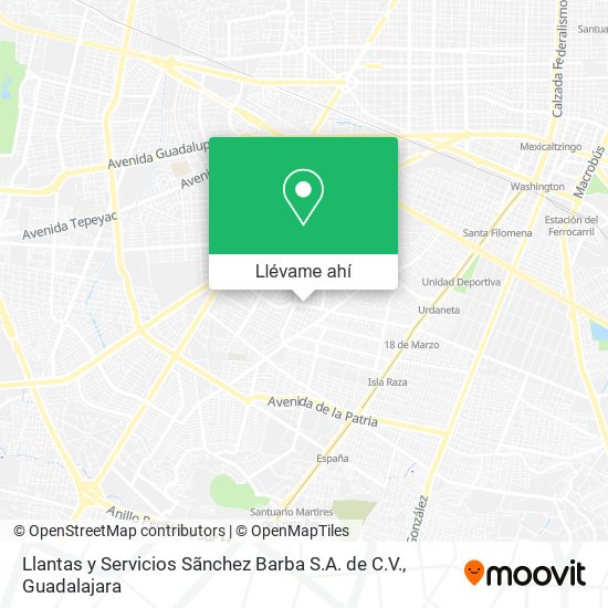 Mapa de Llantas y Servicios Sãnchez Barba S.A. de C.V.