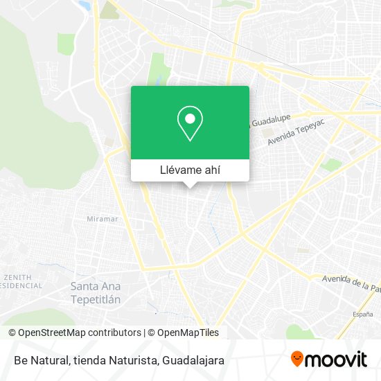 Mapa de Be Natural, tienda Naturista