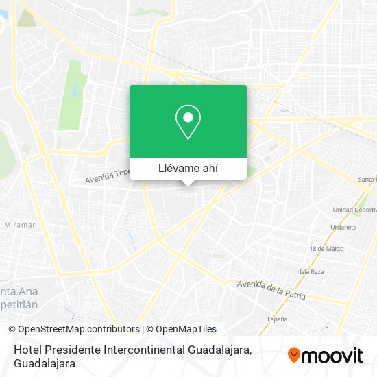 Mapa de Hotel Presidente Intercontinental Guadalajara