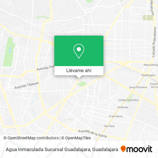 Mapa de Agua Inmaculada Sucursal Guadalajara