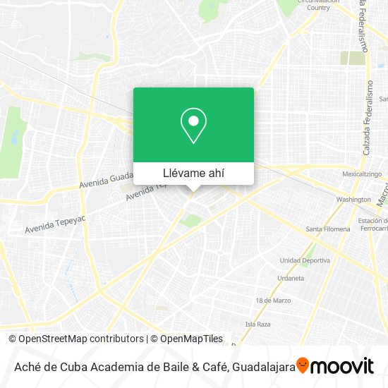 Mapa de Aché de Cuba Academia de Baile & Café